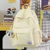 Mochila simples em formato de estrela inspirada no estilo ins coreano para estudantes do ensino fundamental II e médio, de grande capacidade, versátil, leve para a escola