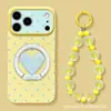Tela cheia corações aplicável para capa de celular Apple 17promax 15 suporte pulseira iphone16 silicone macio 4 simples