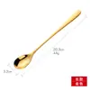 Cuchara pequeña de acero inoxidable 304, cuchara para el hogar, cuchara para helado de mango largo, cuchara creativa y linda para remover café en restaurante