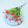 Flor artificial de seda plástico simulación Flor de Loto Calla Flor de surco arreglo floral ramo pequeño Gloria de la mañana decoración del hogar flor de cuerno