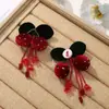 Nuevo clip lateral de terciopelo con borlas de cereza coreano, accesorios para el cabello de princesa, zapatos y sombreros, accesorios para la ropa