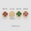 Retención de color fuerte accesorios dorados pulsera de trébol de cuatro hojas cuentas accesorios de joyería diy oro antiguo hilo cuentas sueltas joyería con cuentas