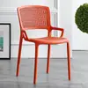 Silla nórdica de plástico con respaldo, moderna y sencilla, para el hogar, económica, informal, para exteriores, gruesa, para comedor de adultos.