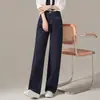 Jeans Anchos de Corte Slim Modernos para Mujer, Novedad Otoño/Invierno 2026 Pantalones Rectos Adelgazantes de Cintura Alta para el Trabajo y Uso Casual Diario