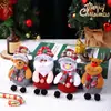 Decoraciones Navideñas de Productos Nuevos Transfronterizos Colgantes de Cuentas Árbol de Navidad de Lino Muñeco de Papá Noel Muñeco de Muñeco de Nieve Colgante Venta al por Mayor