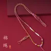 Colar de Corda de Algodão Trançada Feito à Mão Estilo Xizang, Cordão Colorido de Quatro Fios para Pingente, Corrente de Suéter com Amuleto de Buda Thangka, Ajustável
