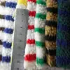 Terciopelo Granular Jacquard Tela de Terciopelo de Cordero Rayas de Lana de Cordero Hilo Rayado Colorido Rayas Horizontales Teñido en Hilo Material para Zapatos Tela de Peluche para Juguetes