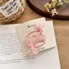 Presilha de Cabelo Infantil com Laço de Pérola Anel de Cabelo Doce Versátil Acessórios de Cabelo para Menina Corda de Cabelo para Trança Acessórios de Cabelo