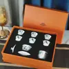 Conjunto de Chá Kung Fu Europeu Retro Transfronteiriço de 8 Peças Tampa para Caneca Gorda Tigela Xícara de Chá Presente para Casa Chinesa