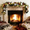 Enredadera de Bayas Rojas Navideñas 180 cm / 2.7 m Enredadera Decorativa Roja Densa para Navidad Enredadera de Puerta Decoración de Puerta
