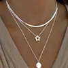 Collar Apilado de Doble Capa Cadena Hueso de Serpiente Popular Shein para Mujer Lujo Accesible de Gama Alta Europeo y Americano Nicho Retro Cadena Hueso de Serpiente