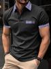 Amazon nueva camisa polo casual para hombre transfronteriza solapa botón negocios combinación de colores camiseta versátil