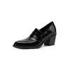 Mocasines de cuero simples y versátiles para ir al trabajo, zapatos de mujer de cuero genuino con tacón ultra alto y punta cuadrada, otoño 2026