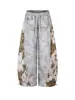 Pantalones casuales rectos estampados de diseño de alta calle americana 2026 para mujer, nuevo estilo de verano, pantalones curvos adelgazantes para personas altas